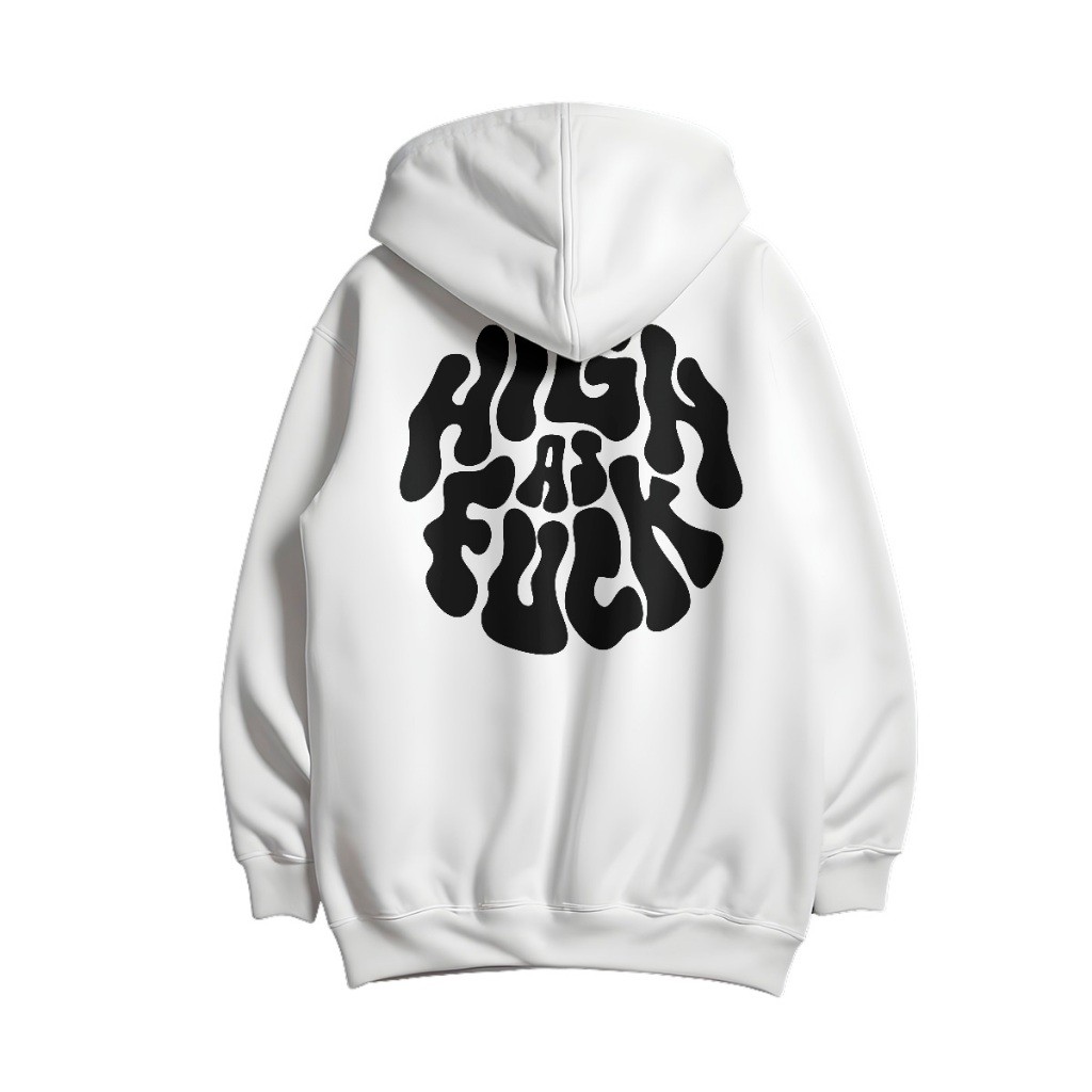 Moletom Canguru Unissex High as Fuck Blusa Frio Com bolso Capuz Casaco Feminino Masculino Algodão 038