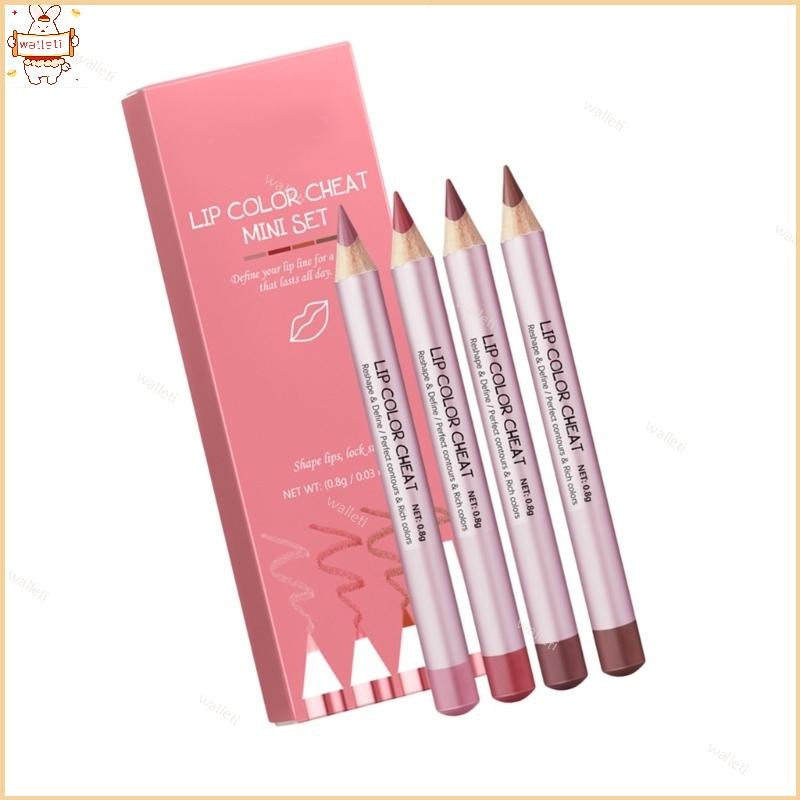 4 Unidades Lápis Delineador Labial À Prova D Batom Para E Meninas