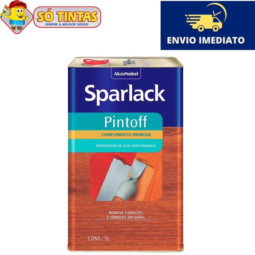Removedor Pintoff Facilidade na Remoção de Esmaltes e Vernizes em Geral 5 Litros - Sparlack em Oferta na Shopee