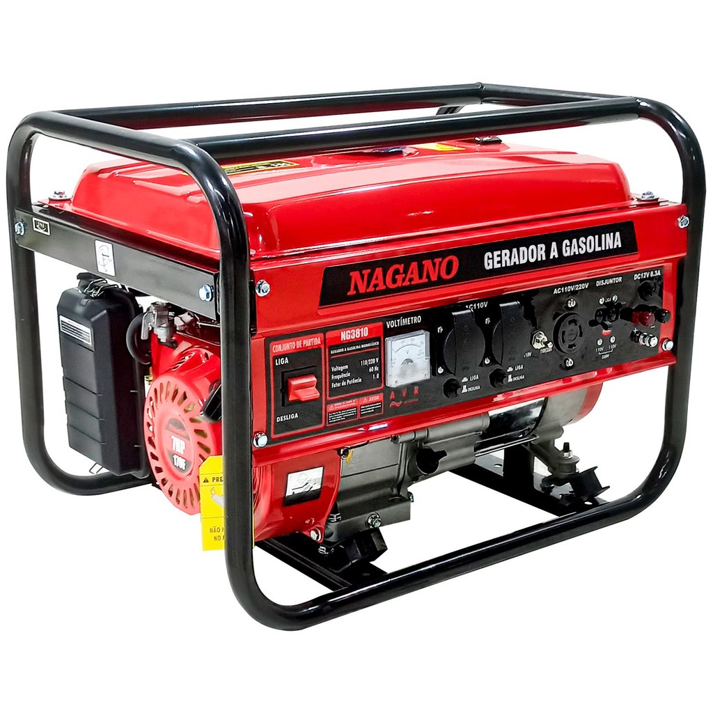 Gerador de Energia a Gasolina 3.6 KVA Monofásico 110v220v 7hp em Oferta na Shopee