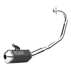 Escapamento Fortuna Start 160 Fan Titan 160 Mini Tri 2016-2025 Preto Cromado