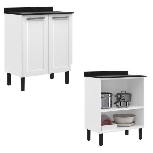 Cozinha Compacta Florença 2 Peças 4 Portas Branco · foto 2