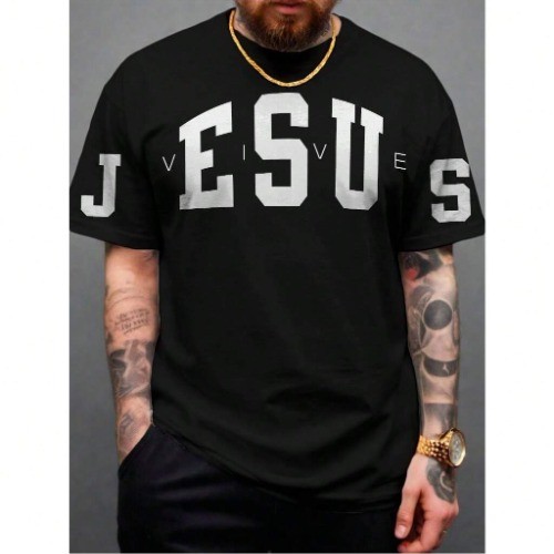 Camiseta Masculina Jesus Vive Moda Evangélica Camisa 100% Algodão