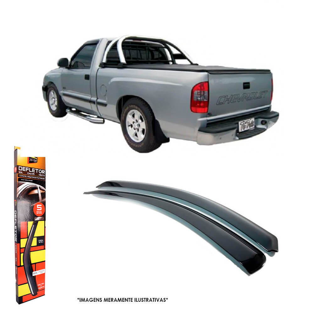Calha de Chuva S10 Cabine Simples Estendida 1996 até 2011 2 Portas TG Poli - 23005