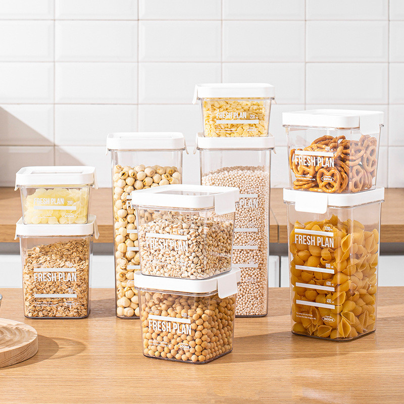 Recipientes De Cereais Herméticos Com Tampas Recipientes De Armazenamento De Alimentos Organização Da Cozinha