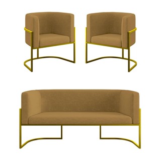 Kit 2 Poltronas + Sofá 2 Lugares para Recepção – Balaqui em Oferta na Shopee