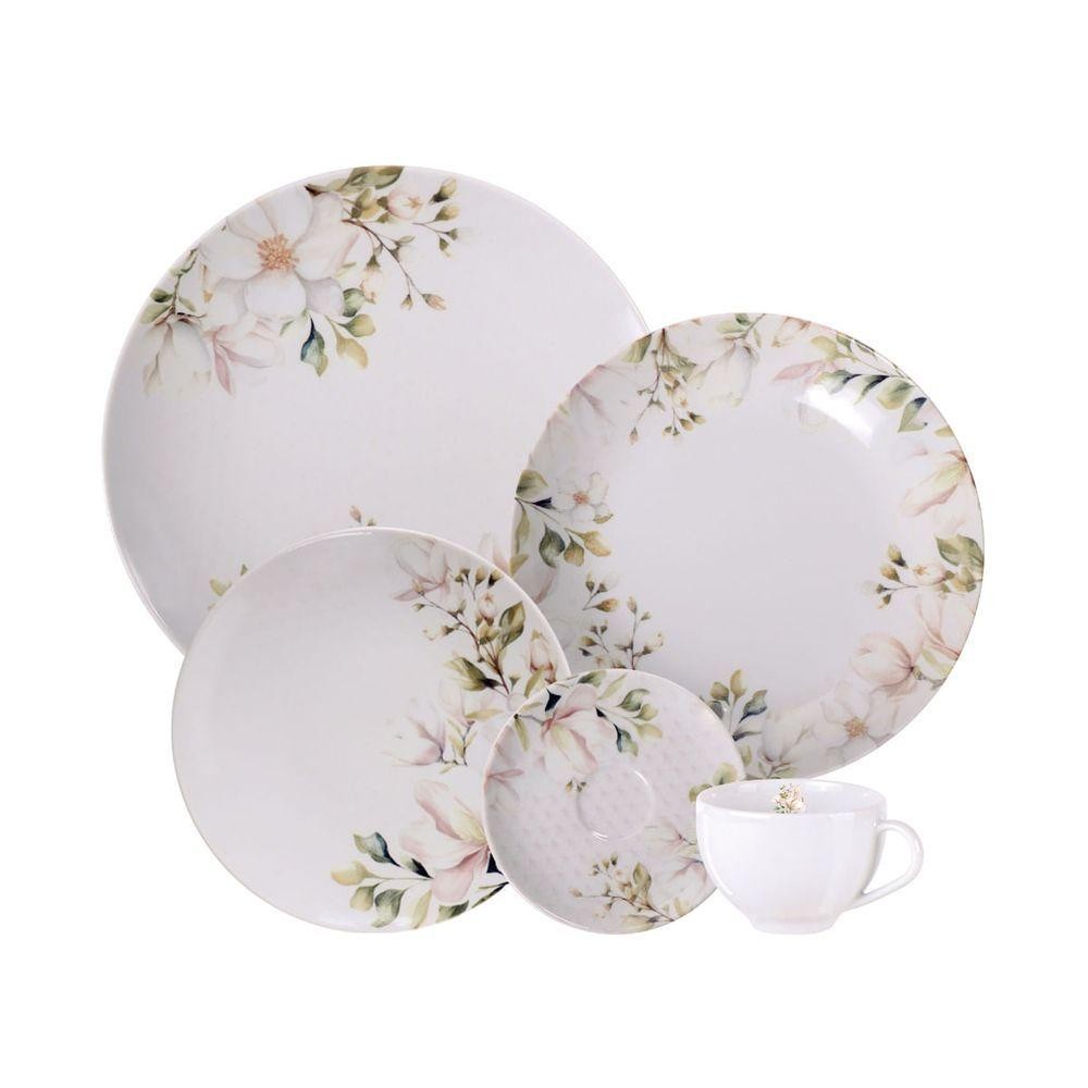 Aparelho De Jantar Tramontina Magnólia Em Porcelana Decorada 30 Peças em Oferta na Shopee