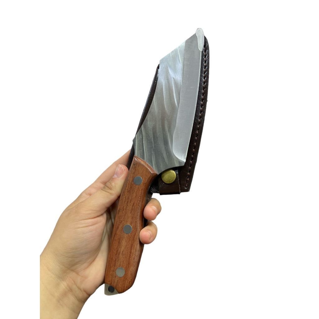 Cutelo Artesanal Inox Faca Brut Forge Cabo Madeira 1457