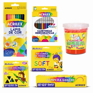 Melhor Kit Material Escolar Volta Às Aulas 5 Peças + Geleia Brinquedo em Oferta na Shopee
