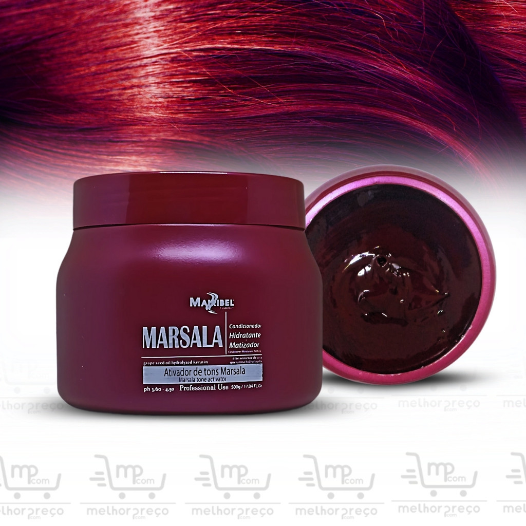 Máscara Matizadora Marsala Mairibel 500g - Ativador de Tons Marsala