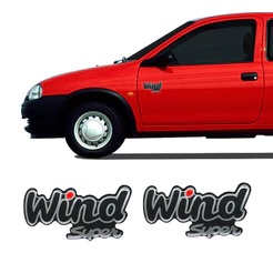 Emblema Lateral Corsa Wind Super Emblema Da Porta Resinado