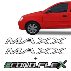 Kit Adesivos Corsa Maxx Emblema Lateral Resinado + Econoflex