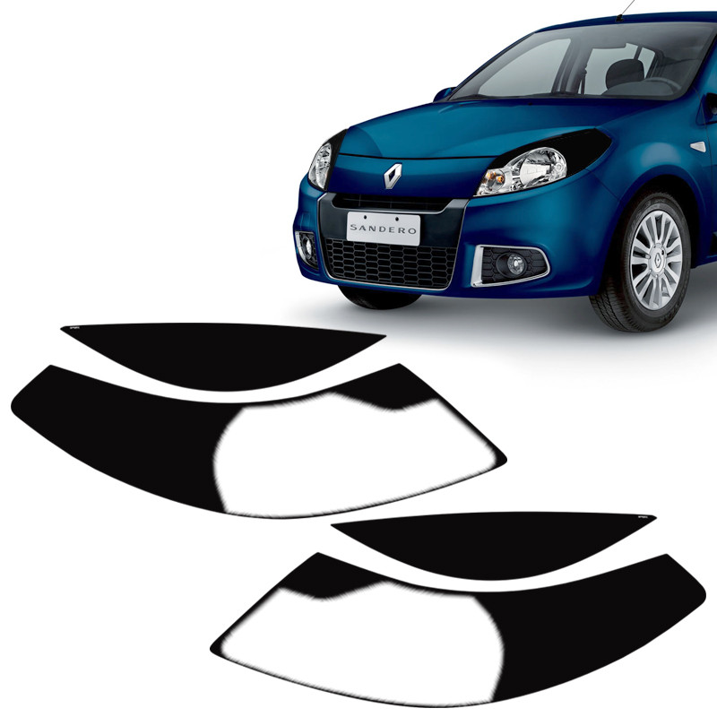 Adesivo Aplique Farol Sandero 2012/2014 Máscara Negra Preto em Oferta na Shopee