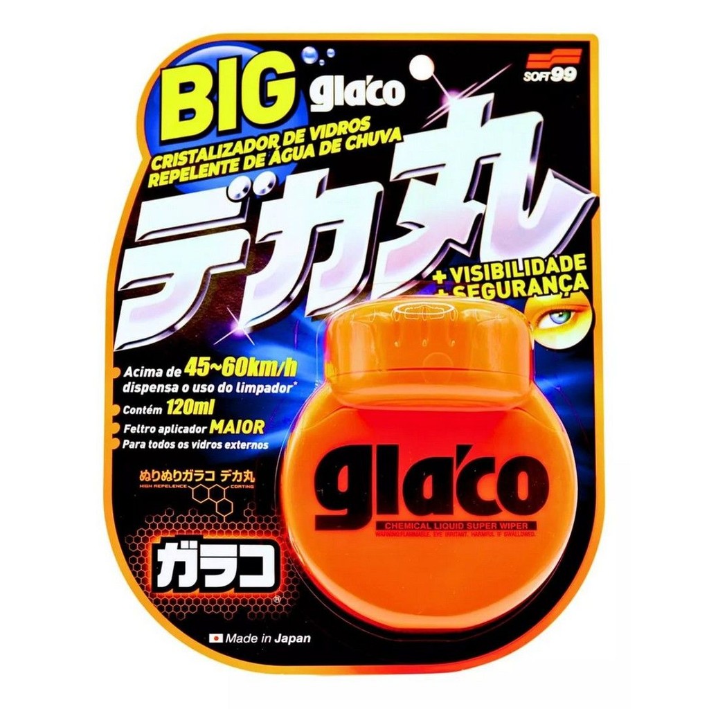 Glaco Big 120ml - Cristalizador de Vidros com Repelente de Água-Soft99