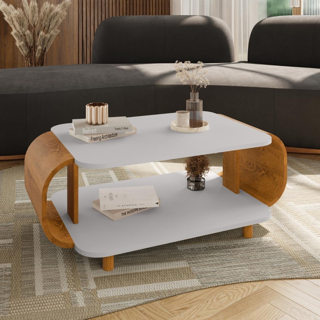Mesa de Centro Penha Off-White Naturale - Home & Living