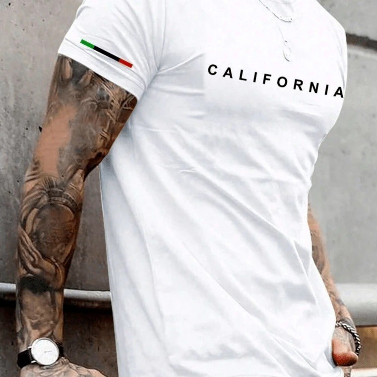 Camiseta Masculina California 100% Algodão DTF PREMIUM