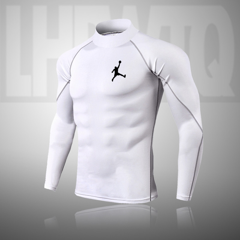 Camiseta Masculina De Manga Comprida MMA De Alta Qualidade Moda Esporte Gola Redonda Fitness Corrida Respirabilidade Tre