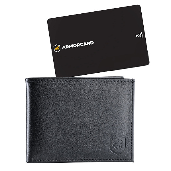 Carteira Masculina em Couro 100% Gshield Snap Guardian e ArmorCard Kit - Preta em Oferta na Shopee