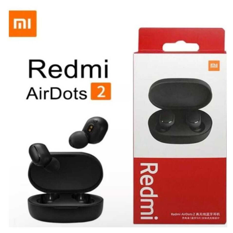 Fone A6S De Ouvido Sem Fio Bluetooth Xiaomi Redmi AirDots 2 (Preto)