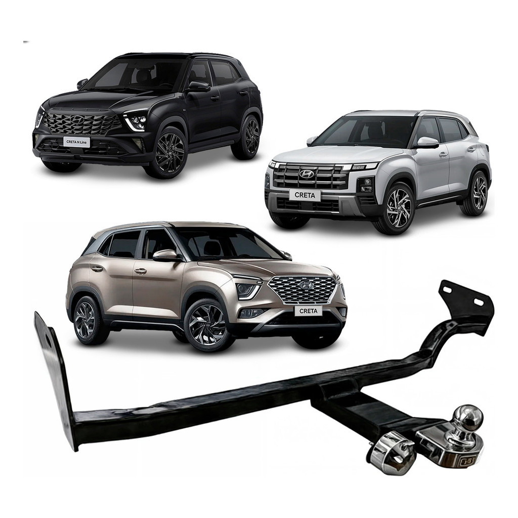 Engate Reboque Mult H y u n d a i Creta COMFORT LIMITED PLATINUM ULTIMATE TGDI N-LINE 2022-2026 500Kg Aço Sem Furo