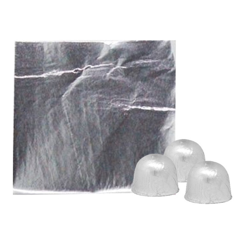 200 Papel Chumbo Liso Prata 8,5x10cm Para Trufa Bombom Mini Ovo Páscoa Albano