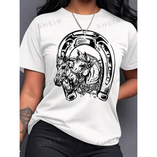 Camiseta Unissex Estampada Ferradura Cavalo Camisa Cowgirl Country em Oferta na Shopee