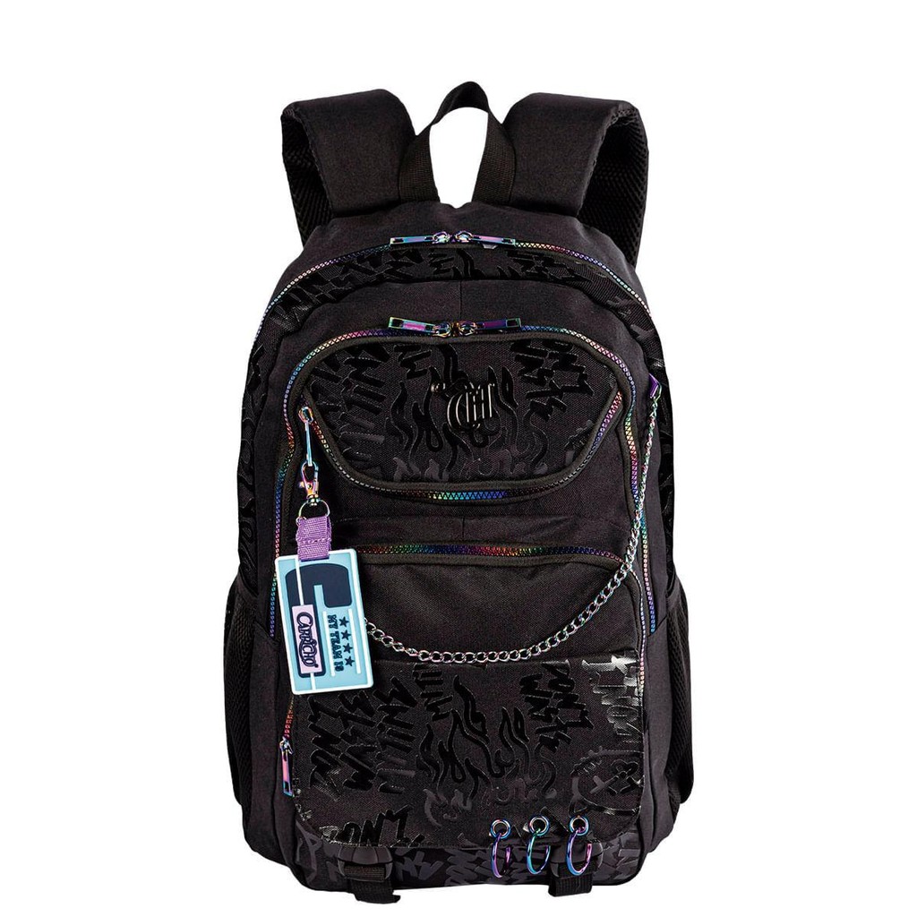 Mochila 2 Compartimentos Capricho Generation - Preto