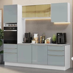Armário de Cozinha Completa 240cm Lux Madesa 08