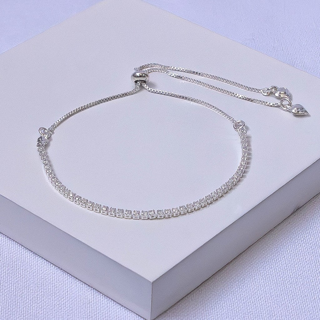 Pulseira Folheada a Prata Riviera com Zircônias