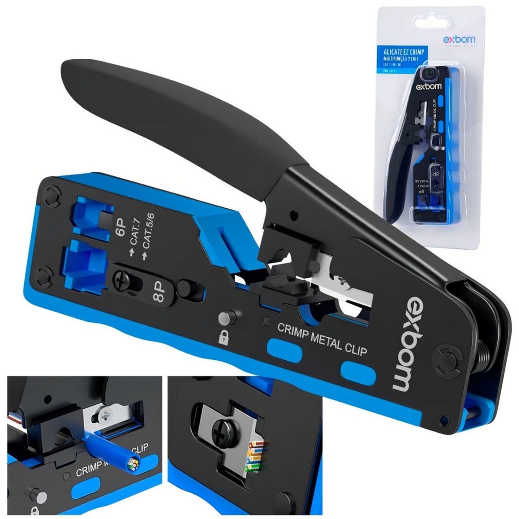 Alicate de Crimpagem Corte Cabo Rede Fios RJ11 RJ45 Terminal Ferramenta Prensa Conector Profissional Multifuncional