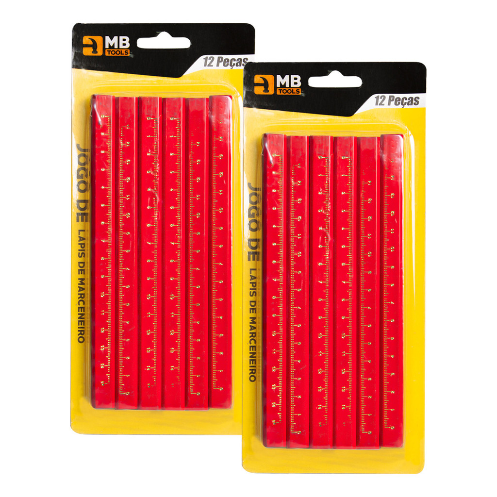 24 lapis Jogo Kit Lápis De Carpinteiro Pedreiro Marceneiro 24 Pç Pc