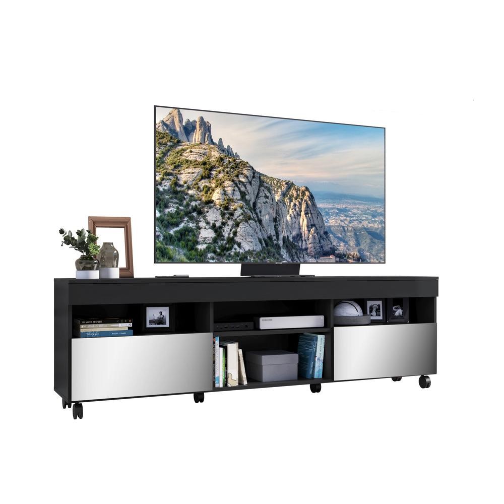 Rack TV 65" c/ Rodízios  e 2 Portas Paris Multimóveis V3330 em Oferta na Shopee