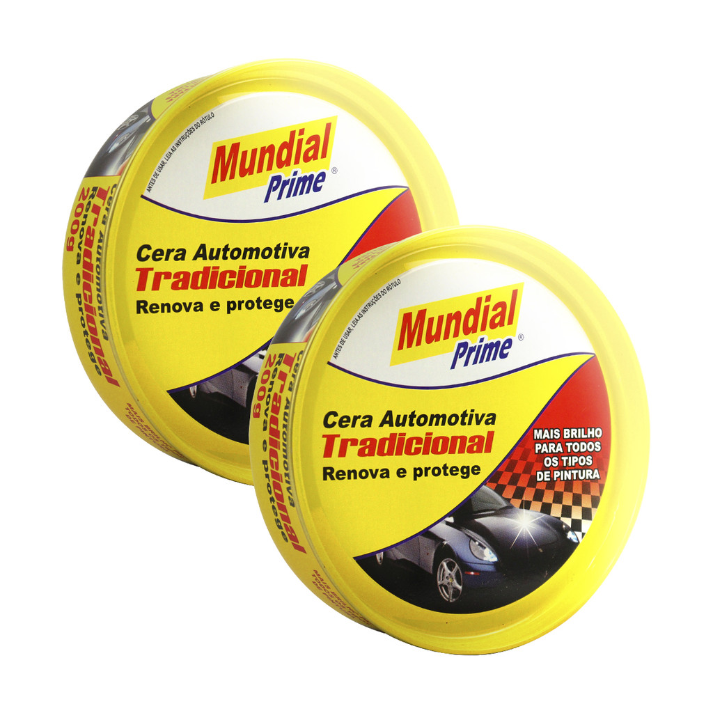 2 Uni. Cera Automotiva Polimento Renova Protege 200g Mundial Prime Qualidade e Brilho em Oferta na Shopee