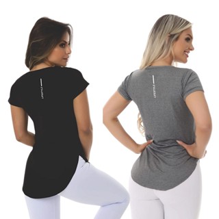 Kit 2 Blusa Academia Feminina Life Style em Oferta na Shopee