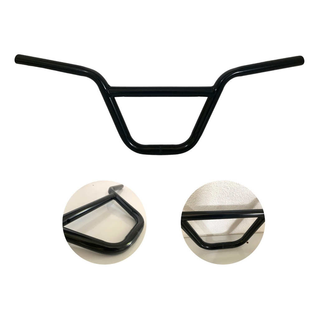 Guidão Alto Em Aço Carbono Preto Para Bike Bmx Cross