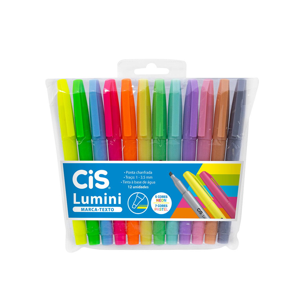 Conjunto Marca Texto Lumini 12 Cores Neon E Pastel em Oferta na Shopee