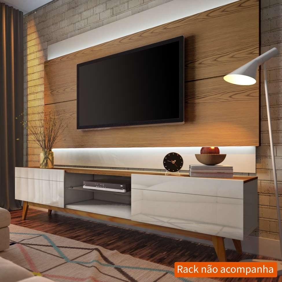 Painel Para TV 60 Polegadas Classic I Freijó com Off White - Home & Living