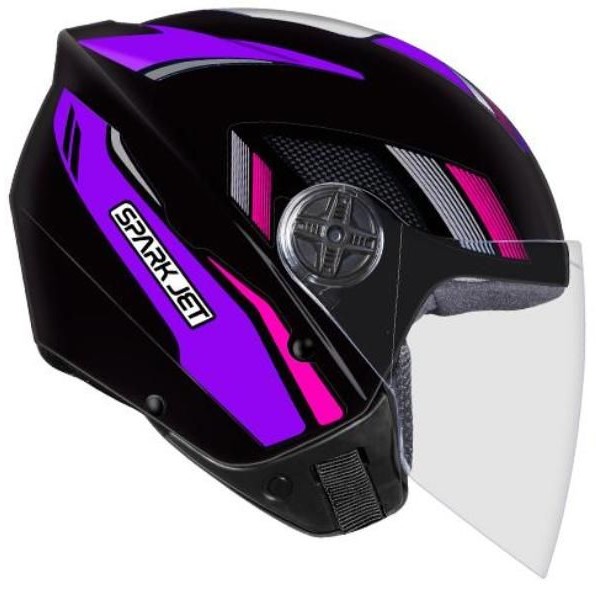 Capacete EBF Spark Jet Sting (Aberto) - Lilás / Rosa / Prata