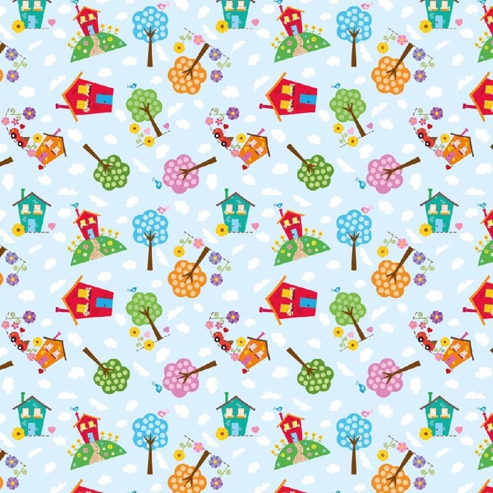 Tecido Estampado para Patchwork - Semaninha by Vitória Quintal: Casinhas Jogadinho (0,50x1,40)