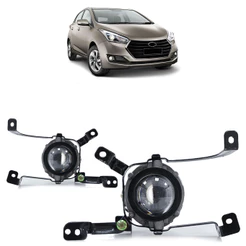 Farol Auxiliar Hb20 2016 2017 2018 Carcaça Metálica Lente Projetor Vidro