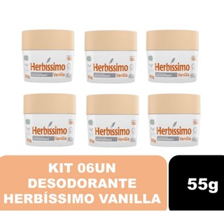 Kit 06un Desodorante Creme Herbissimo Vanilla 55g em Oferta na Shopee