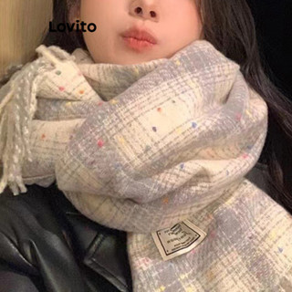 Lovito Vintage Gingham Coreano Xadrez Cachecol Borlas Macias Estudante Casal Atmosfera Cachecol para Mulheres LFA55283 em Oferta na Shopee