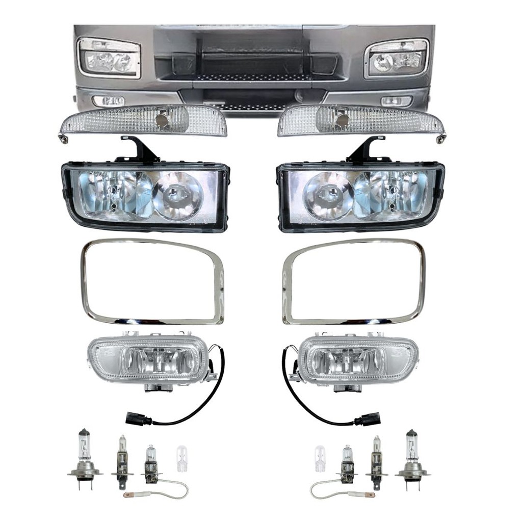 Kit Farol Principal Auxiliar Moldura Compativel MB Axor em Oferta na Shopee