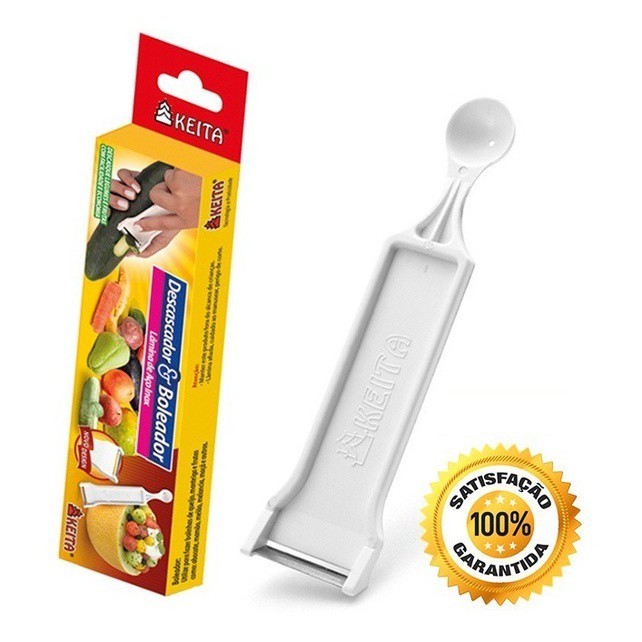 02 Descascador Boleador Plástico Lamina Inox Batata Legumes Fácil Manuseio