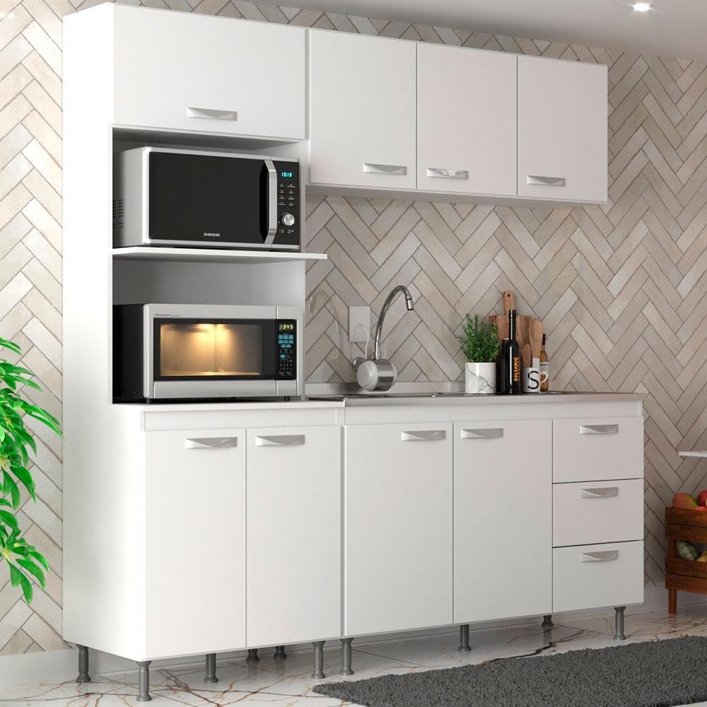 Cozinha Compacta Ipanema 8 PT 3 GV Branca em Oferta na Shopee