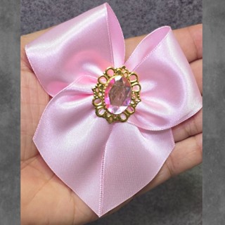 Laço / Lacinho Fita Cetim N9 (38mm) C/ CHATON e Medalha para lembrancinha Cor Rosa Puro em Oferta na Shopee