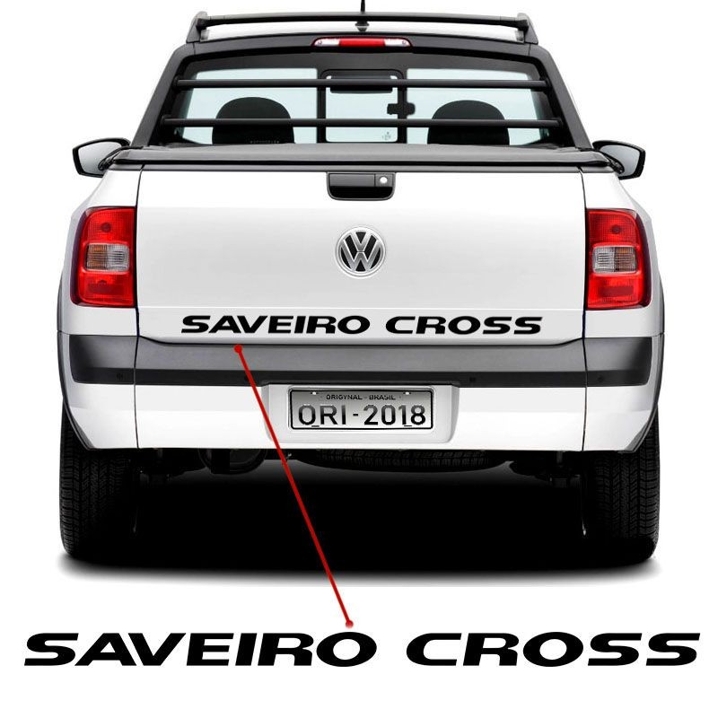 Faixa Tampa Traseira Saveiro Cross 2011/2013 Adesivo Preto - Spare Parts and Accessories for Vehicles