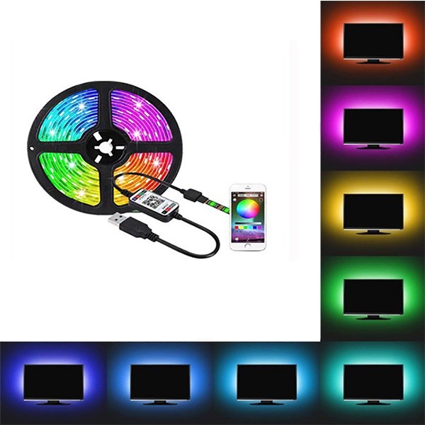 Fita Led 5050 Rgb Controle Remoto 2/3 Metros ou 3 metros bluetooth sem controle 5v Usb Tv Pc Carro em Oferta na Shopee