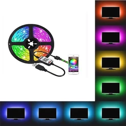 Fita Led 5050 Rgb Controle Remoto 2/3 Metros ou 3 metros bluetooth sem controle 5v Usb Tv Pc Carro