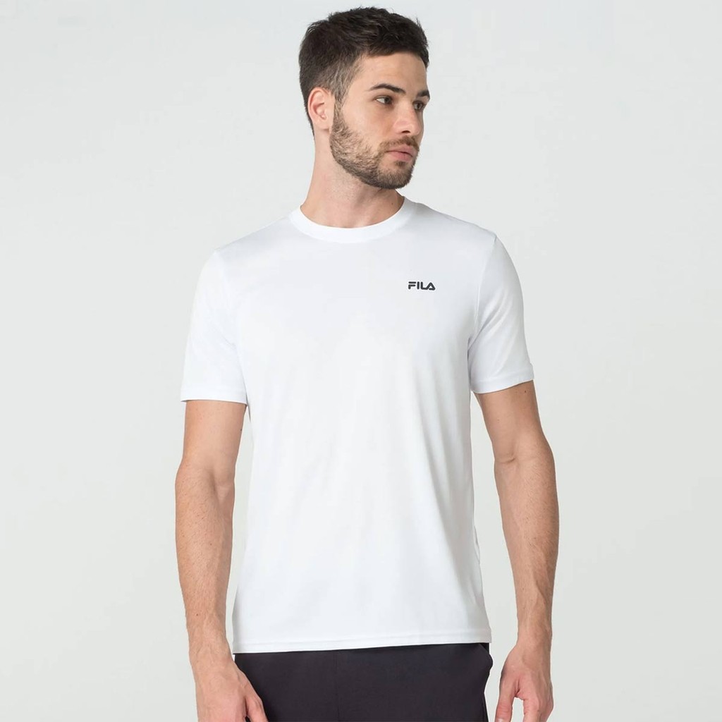 Camiseta Fila Basic Sports II Branco e Prata em Oferta na Shopee